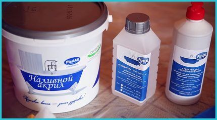Means for restoring the surface of the cast iron bath Bulk bath acrylic