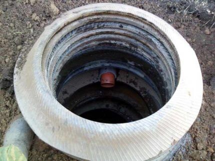 Equipping the sump with old tires Trim tires