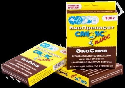 Препарат для устранения засоров в канализации Санэкс Экослив
