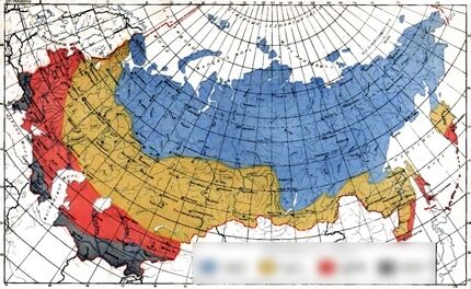 Районирование территории по требующимся режимам отопления Карта распределения