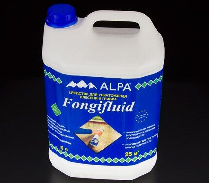 Фунгицидное противогрибковое средство для уничтожения плесени Fongifluid Alpa