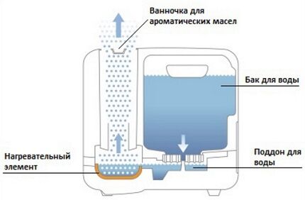 Как устроен пароувлажнитель воздуха для обустройства дома Устройство парового увлажнителя