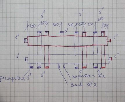 Предварительно следует провести расчеты Расчет диаметра гребенки