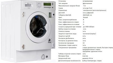 Встраиваемый тип стиралки от Электролюкс серии EWX 147410 W Встраиваемый тип стиралки EWX 147410 W