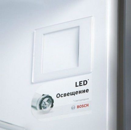 Изысканная подсветка в модификациях Bosch Модель Bosch KGN39SW10