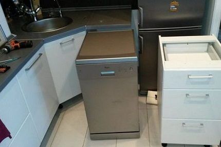 Поставить посудомойку вместо части гарнитура Установка ПММ на кухне