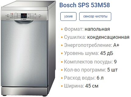 Экономная машина SPS53M58 бренда Характеристики SPS53M58