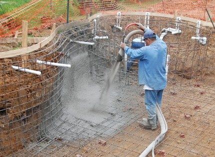 Набрызгивание бетонного раствора