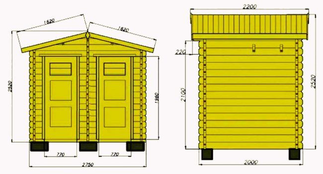 Проект-чертеж конструкции дачного туалета с душем