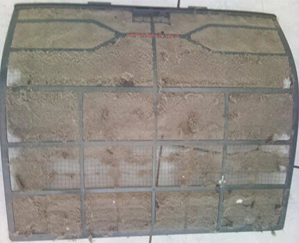 Фильтр забит пыльой взвесью Грязный фильтр вентиляции