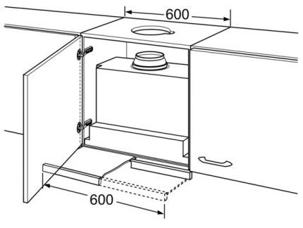 Определение размеров встроенной кухонной вытяжки