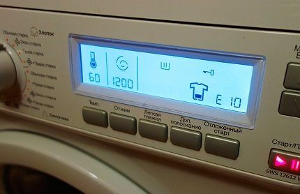 Дисплей стиральной машины