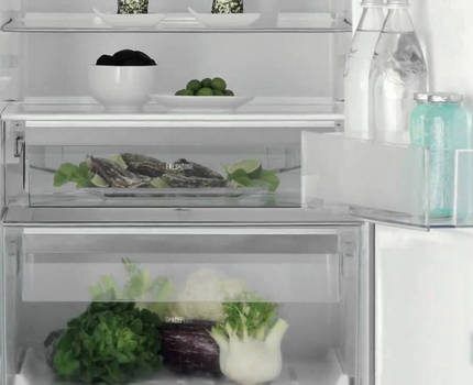 Внутреннее пространство холодильника Электролюкс