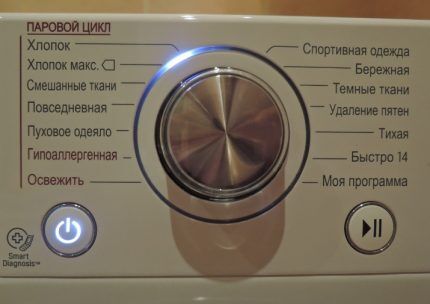 Тестовый режим стиральной машины