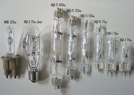 Разнообразие металлогалогенных ламп