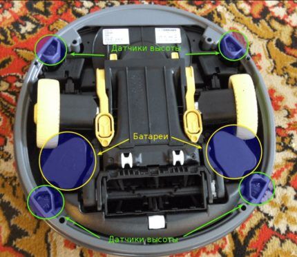 Вид снизу на роботизированный пылесос