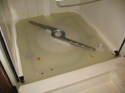 В посудомоечной машине есть вода