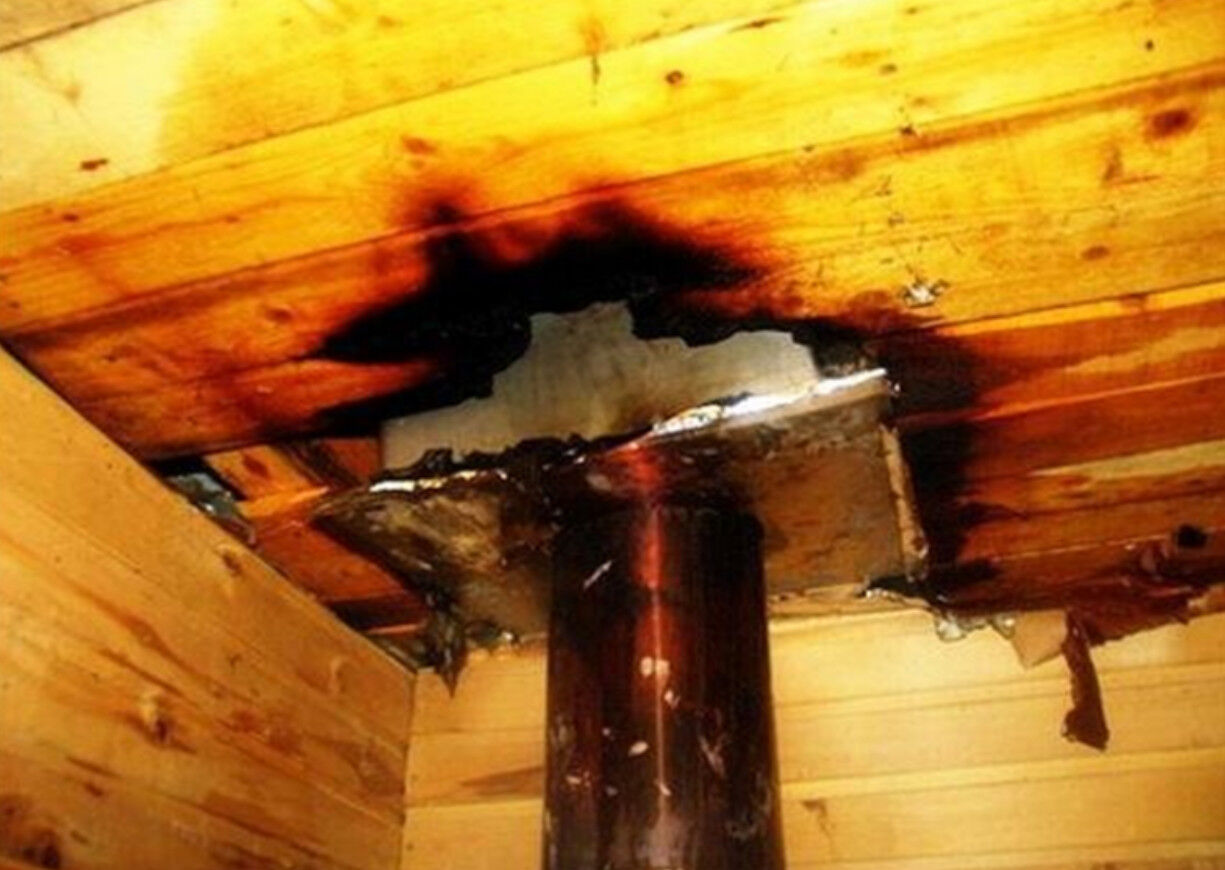 Дымоход через деревянный потолок
