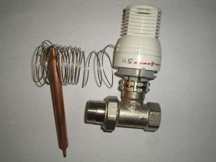 Термостатический клапан с выносным датчиком
