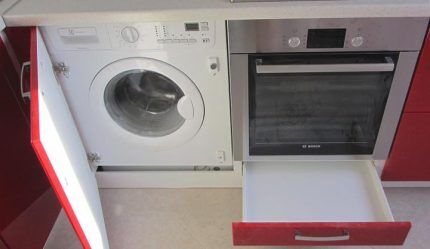 Встраеваемая стиральная машина на кухне