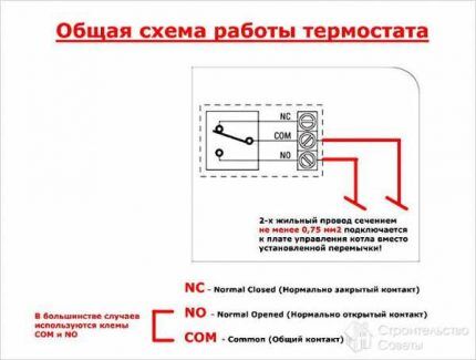 Подключение механического термостата