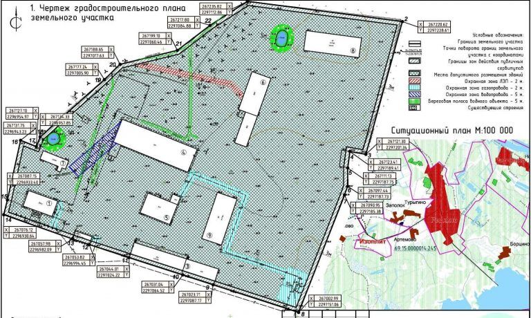 Ситуационная карта земельного участка для газификации