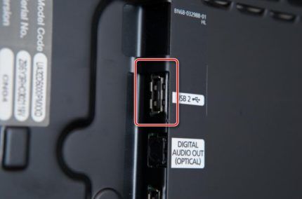 USB-порт на телевизоре